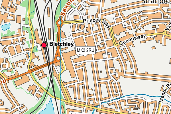 MK2 2RU map - OS VectorMap District (Ordnance Survey)