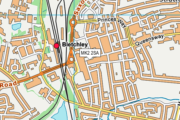 MK2 2SA map - OS VectorMap District (Ordnance Survey)