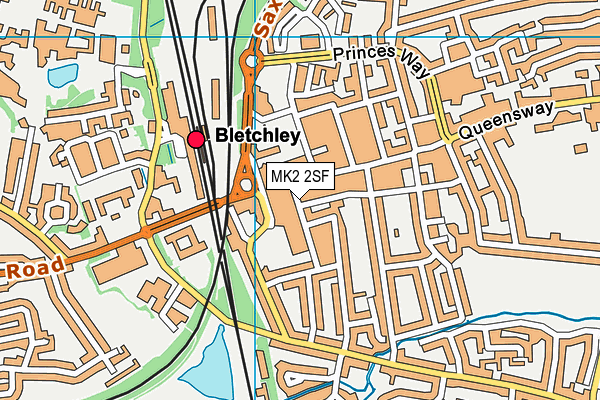 MK2 2SF map - OS VectorMap District (Ordnance Survey)