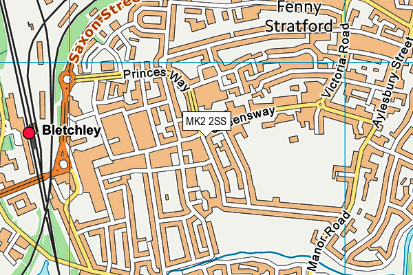 MK2 2SS map - OS VectorMap District (Ordnance Survey)