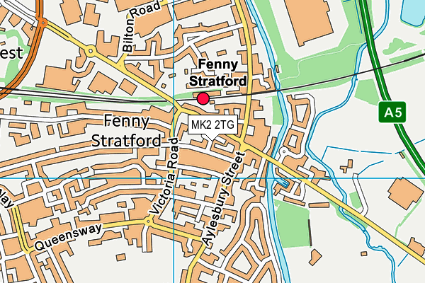 MK2 2TG map - OS VectorMap District (Ordnance Survey)