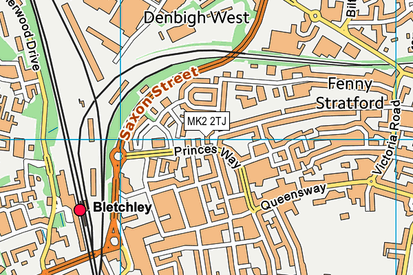 MK2 2TJ map - OS VectorMap District (Ordnance Survey)