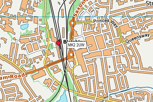 MK2 2UW map - OS VectorMap District (Ordnance Survey)