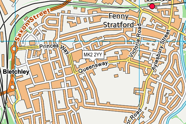 MK2 2YY map - OS VectorMap District (Ordnance Survey)