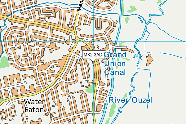 MK2 3AD map - OS VectorMap District (Ordnance Survey)