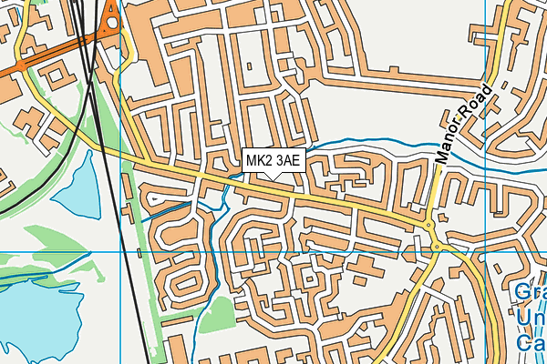 MK2 3AE map - OS VectorMap District (Ordnance Survey)