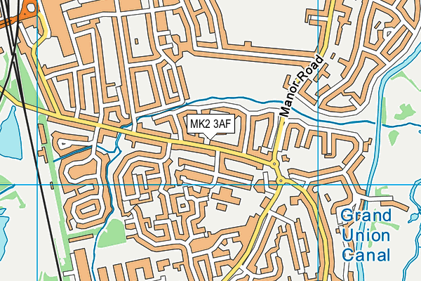 MK2 3AF map - OS VectorMap District (Ordnance Survey)
