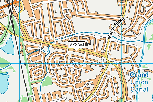 MK2 3AJ map - OS VectorMap District (Ordnance Survey)