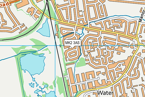 MK2 3AS map - OS VectorMap District (Ordnance Survey)