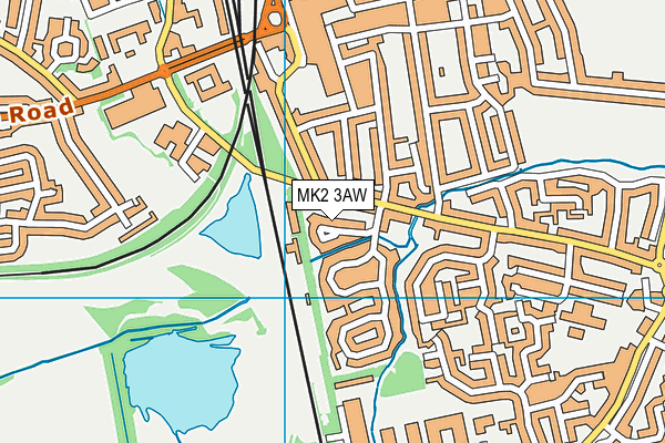 MK2 3AW map - OS VectorMap District (Ordnance Survey)