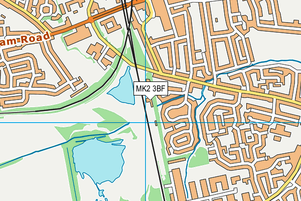 MK2 3BF map - OS VectorMap District (Ordnance Survey)