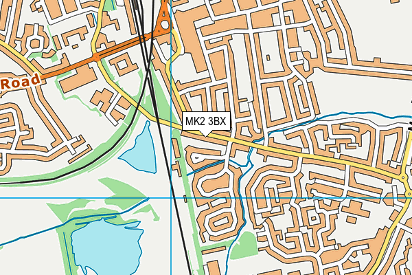MK2 3BX map - OS VectorMap District (Ordnance Survey)