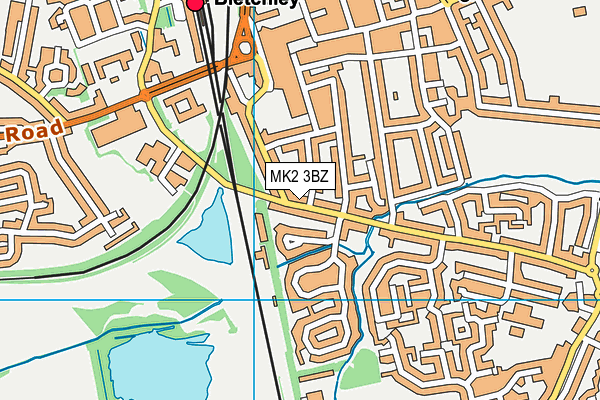 MK2 3BZ map - OS VectorMap District (Ordnance Survey)