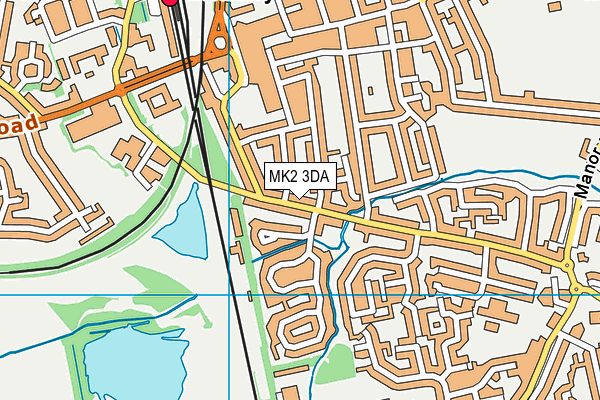 MK2 3DA map - OS VectorMap District (Ordnance Survey)