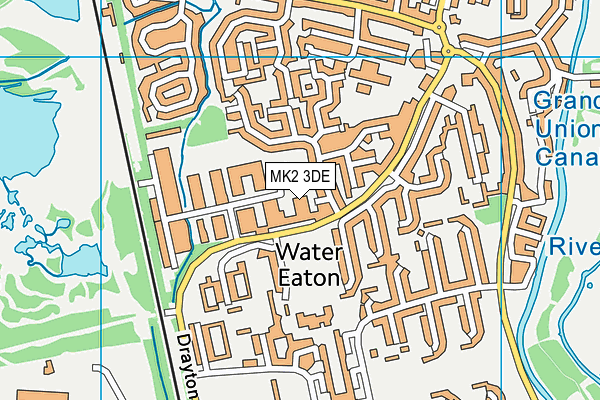 MK2 3DE map - OS VectorMap District (Ordnance Survey)
