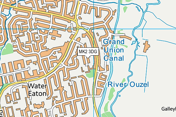 MK2 3DG map - OS VectorMap District (Ordnance Survey)