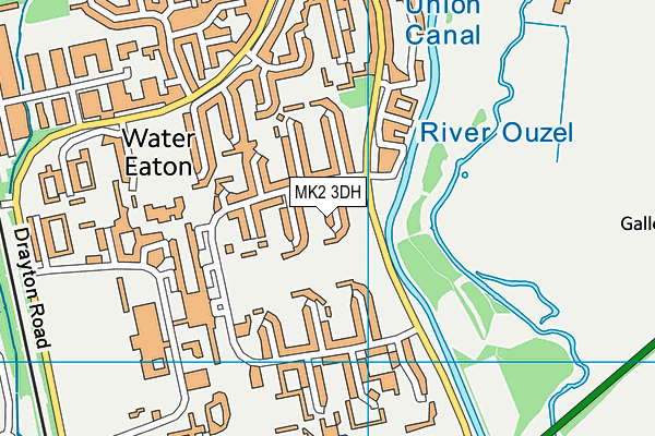 MK2 3DH map - OS VectorMap District (Ordnance Survey)