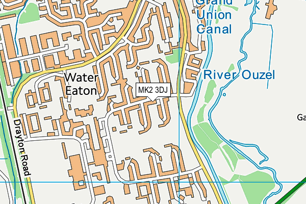 MK2 3DJ map - OS VectorMap District (Ordnance Survey)