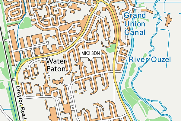 MK2 3DN map - OS VectorMap District (Ordnance Survey)