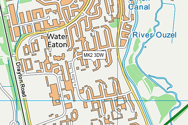 MK2 3DW map - OS VectorMap District (Ordnance Survey)