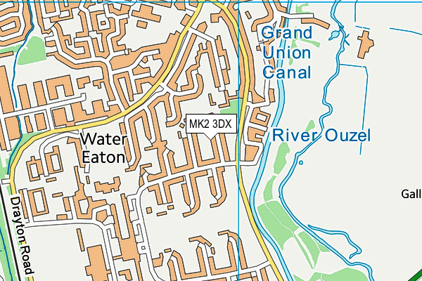 MK2 3DX map - OS VectorMap District (Ordnance Survey)