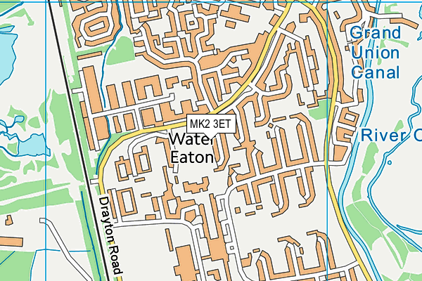 MK2 3ET map - OS VectorMap District (Ordnance Survey)