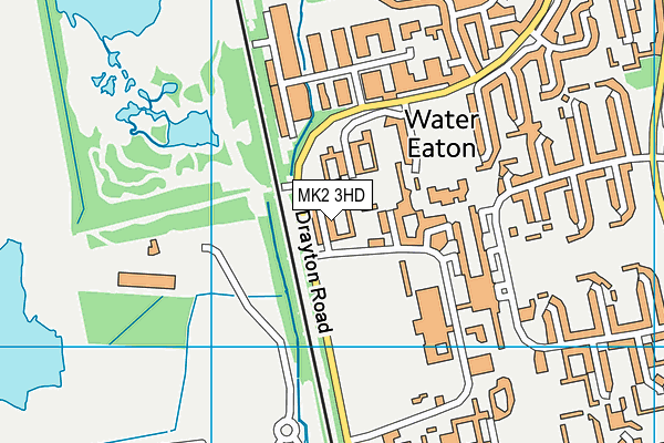 MK2 3HD map - OS VectorMap District (Ordnance Survey)