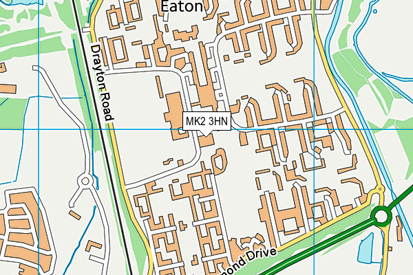 MK2 3HN map - OS VectorMap District (Ordnance Survey)