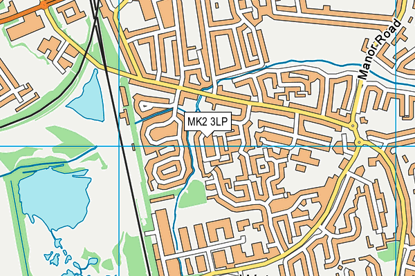 MK2 3LP map - OS VectorMap District (Ordnance Survey)