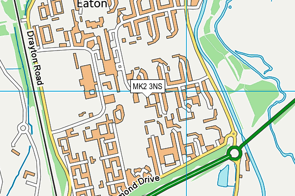 MK2 3NS map - OS VectorMap District (Ordnance Survey)