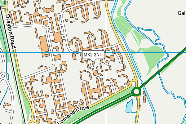 MK2 3NT map - OS VectorMap District (Ordnance Survey)