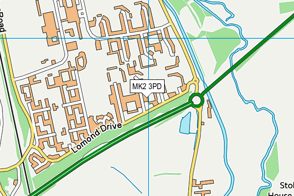 MK2 3PD map - OS VectorMap District (Ordnance Survey)