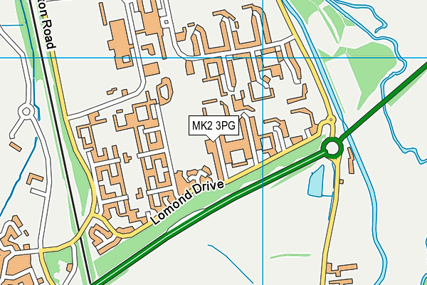 MK2 3PG map - OS VectorMap District (Ordnance Survey)