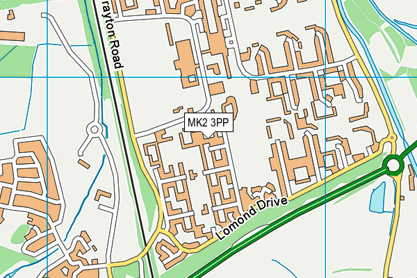 MK2 3PP map - OS VectorMap District (Ordnance Survey)