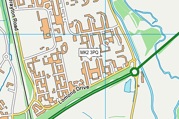 MK2 3PQ map - OS VectorMap District (Ordnance Survey)