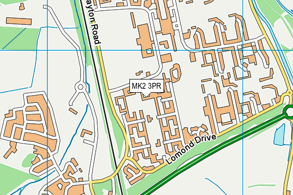 MK2 3PR map - OS VectorMap District (Ordnance Survey)