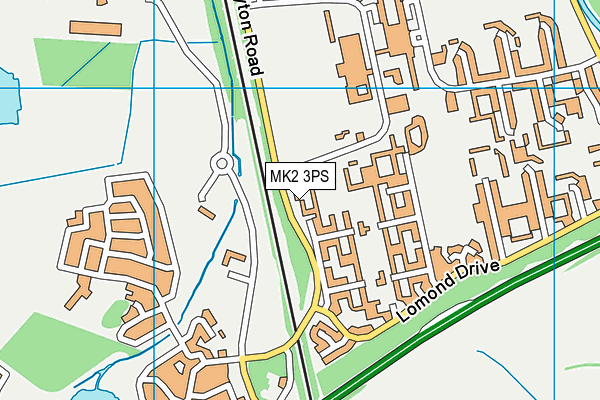MK2 3PS map - OS VectorMap District (Ordnance Survey)