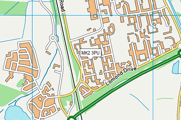 MK2 3PU map - OS VectorMap District (Ordnance Survey)