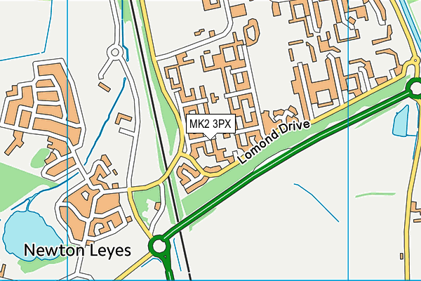 MK2 3PX map - OS VectorMap District (Ordnance Survey)