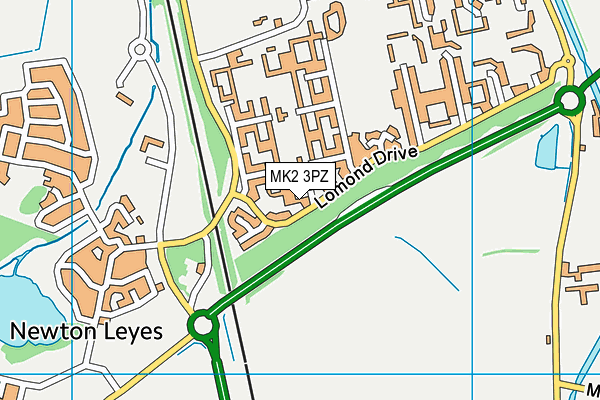 MK2 3PZ map - OS VectorMap District (Ordnance Survey)