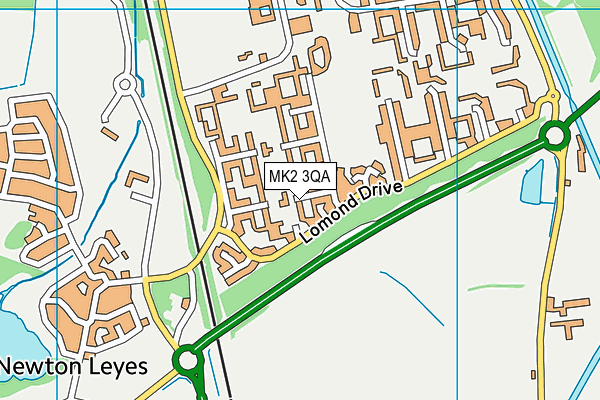 MK2 3QA map - OS VectorMap District (Ordnance Survey)