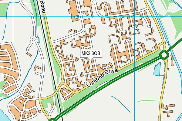 MK2 3QB map - OS VectorMap District (Ordnance Survey)