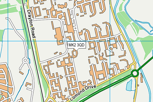 MK2 3QD map - OS VectorMap District (Ordnance Survey)