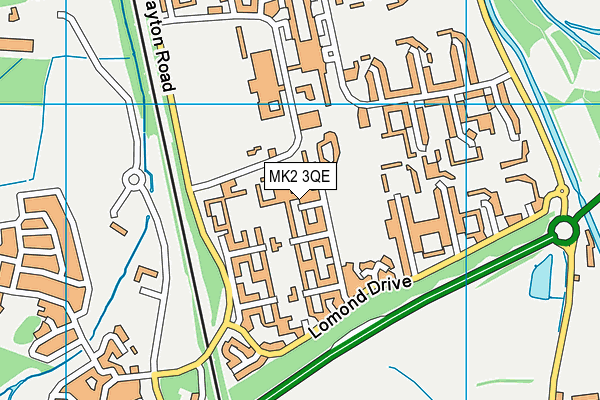 MK2 3QE map - OS VectorMap District (Ordnance Survey)