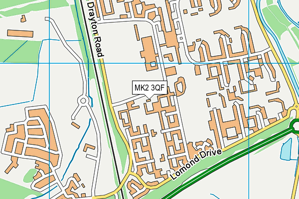 Water Hall Primary School map (MK2 3QF) - OS VectorMap District (Ordnance Survey)