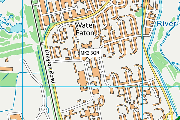 MK2 3QR map - OS VectorMap District (Ordnance Survey)