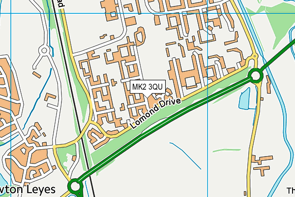 MK2 3QU map - OS VectorMap District (Ordnance Survey)