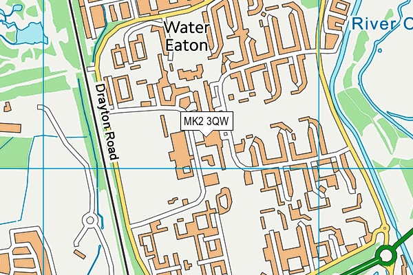 MK2 3QW map - OS VectorMap District (Ordnance Survey)