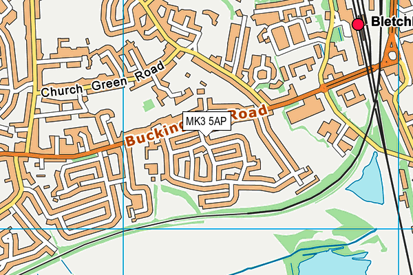 MK3 5AP map - OS VectorMap District (Ordnance Survey)