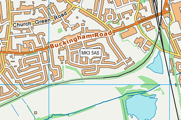 MK3 5AS map - OS VectorMap District (Ordnance Survey)
